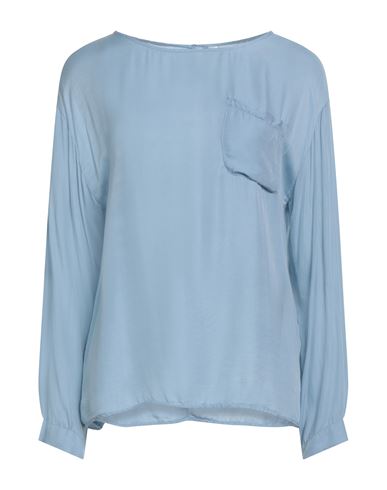Souvenir Woman Top Sky Blue Size M Viscose, Silk In Blue