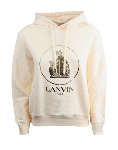 Shop Lanvin Sweatshirt Hoodie Woman Sweatshirt Beige Size M Cotton