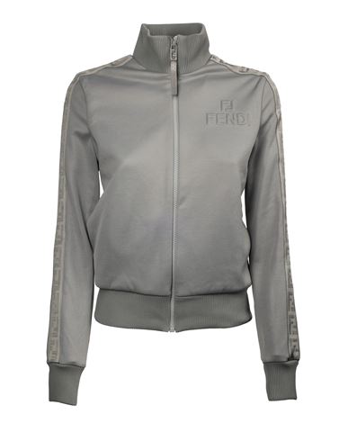Fendi Sweatshirt Ff Motif Woman Sweatshirt Grey Size 4 Polyester In Gray