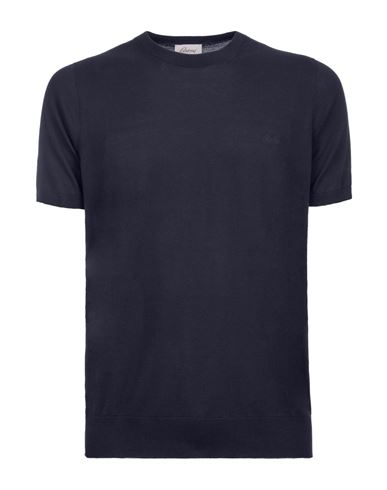 Brioni T-shirt Man T-shirt Blue Size 46 Cotton In Gray