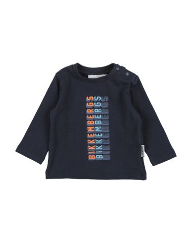 Bikkembergs Newborn Boy T-shirt Midnight Blue Size 0 Cotton, Elastane In Midnight Blue