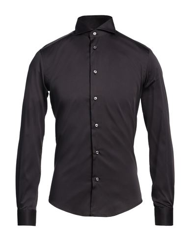 Brian Dales Man Shirt Steel Grey Size 15 ½ Cotton, Polyamide, Elastane In Gray