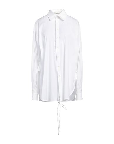 Peter Do Woman Shirt White Size L Cotton, Polyamide, Elastane