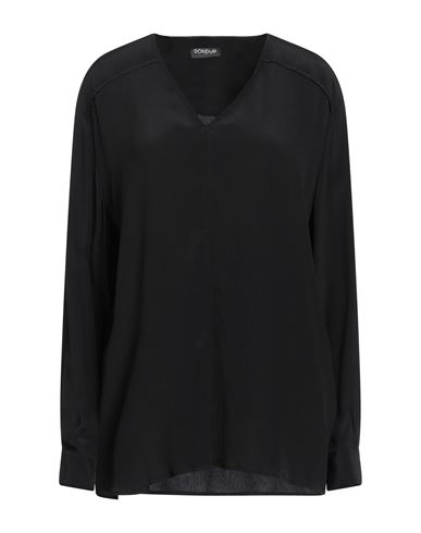 Shop Dondup Woman Top Black Size 12 Acetate, Silk