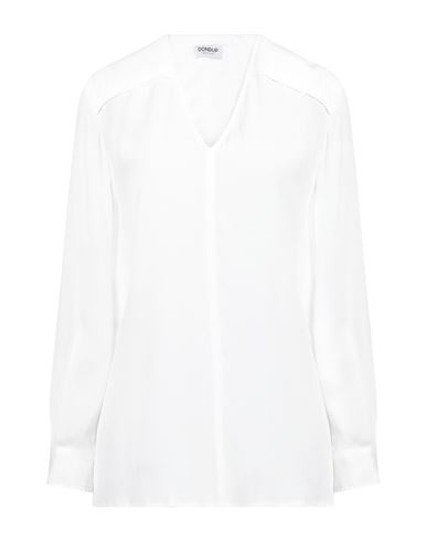 Dondup Woman Top White Size 8 Acetate, Silk In Neutral