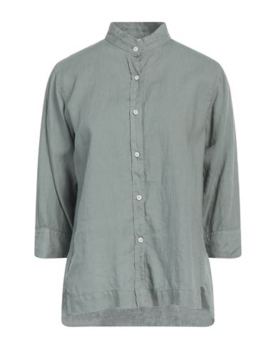 Shop Rosso35 Woman Shirt Grey Size 10 Linen