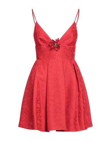 Shop Pinko Woman Mini Dress Red Size 6 Polyester, Cotton