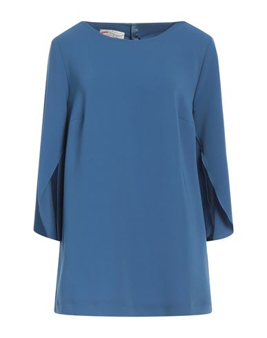 Maison Common Woman Top Slate Blue Size 16 Triacetate, Polyester