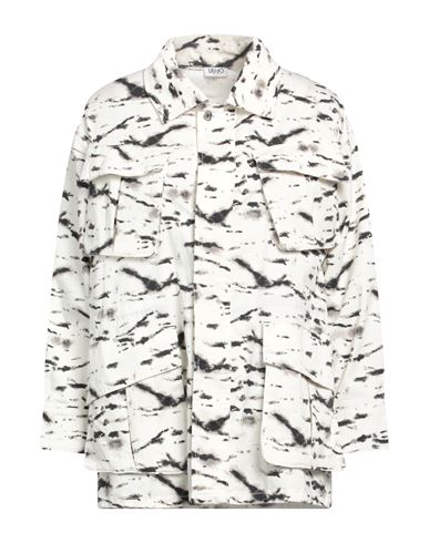 Liu •jo Woman Jacket Off White Size 6 Cotton, Elastane In White