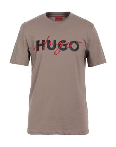 Hugo Man T-shirt Khaki Size L Cotton In Neutral