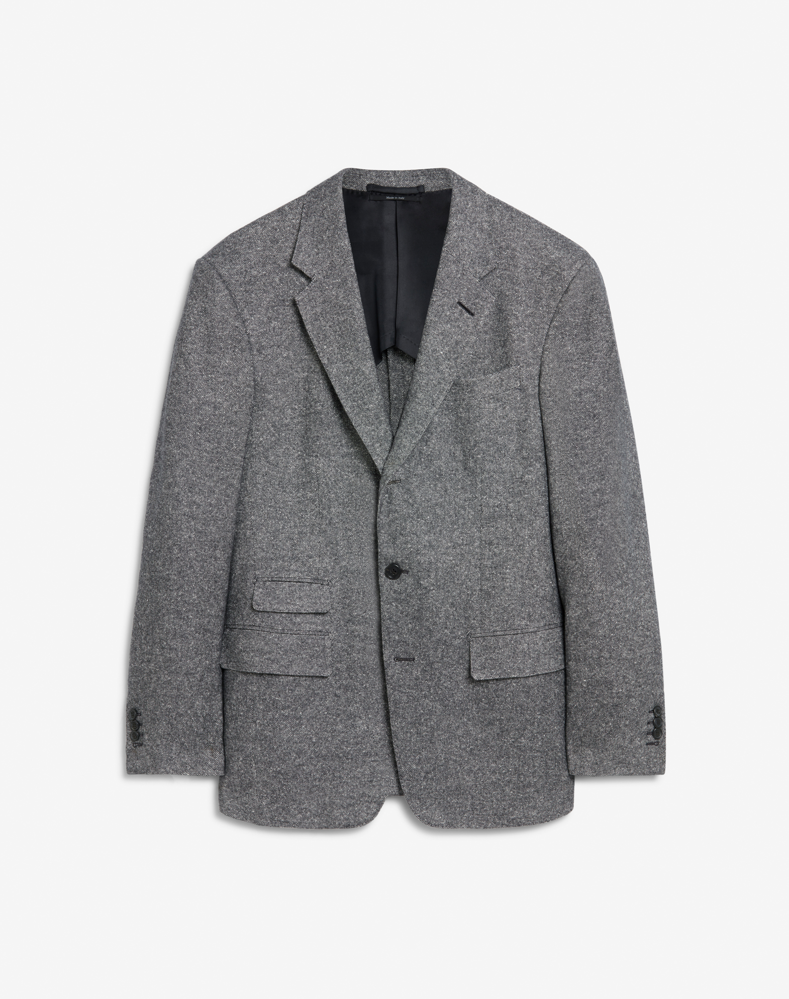 Shop Dunhill Bourdon Wool Silk Flax Cashmere Donegal Jacket In Black