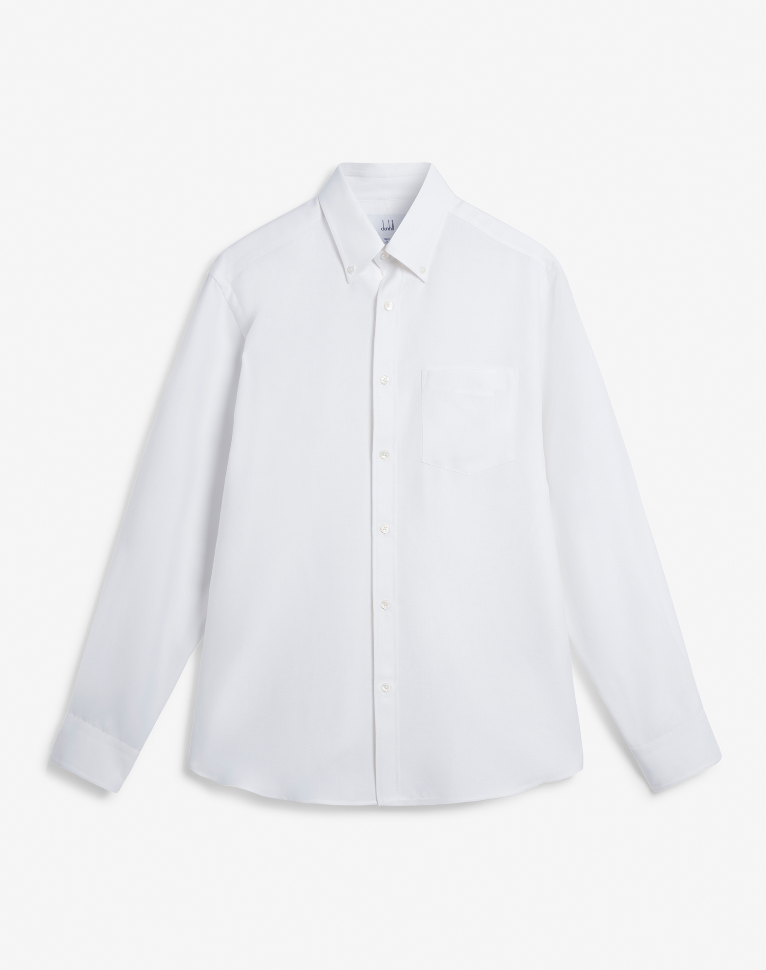 Shop Dunhill Wool Blend Button Down Shirt In White