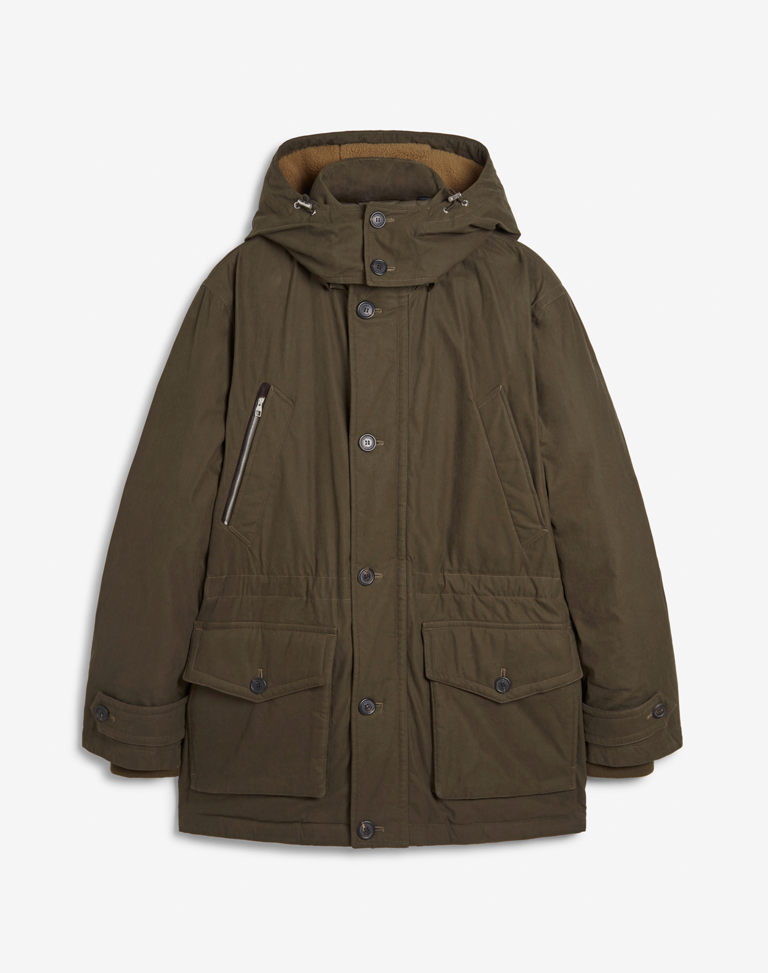 Shop Dunhill Technical Cotton Down Parka In Green