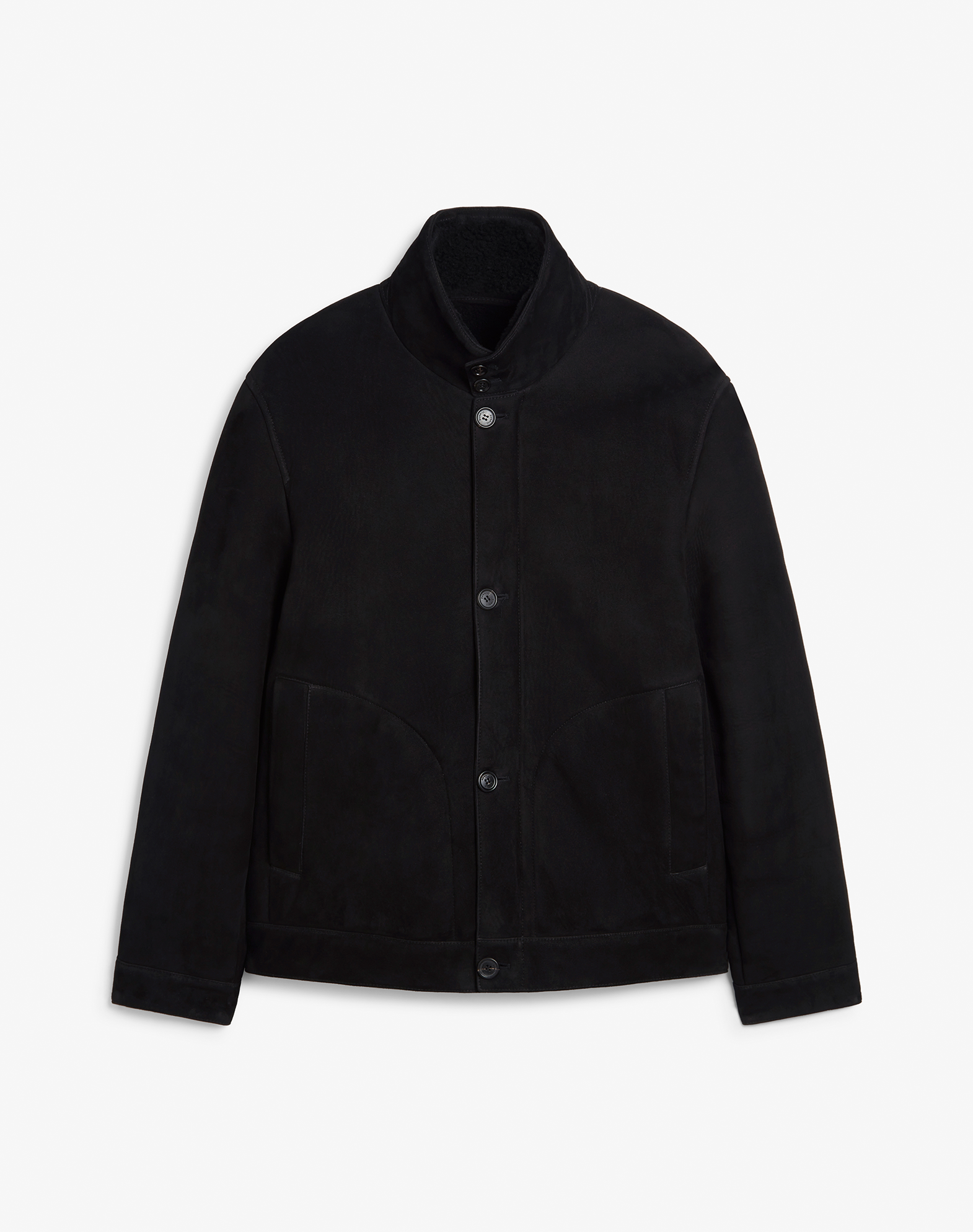 Dunhill Shearling Harrington Jacket In Black