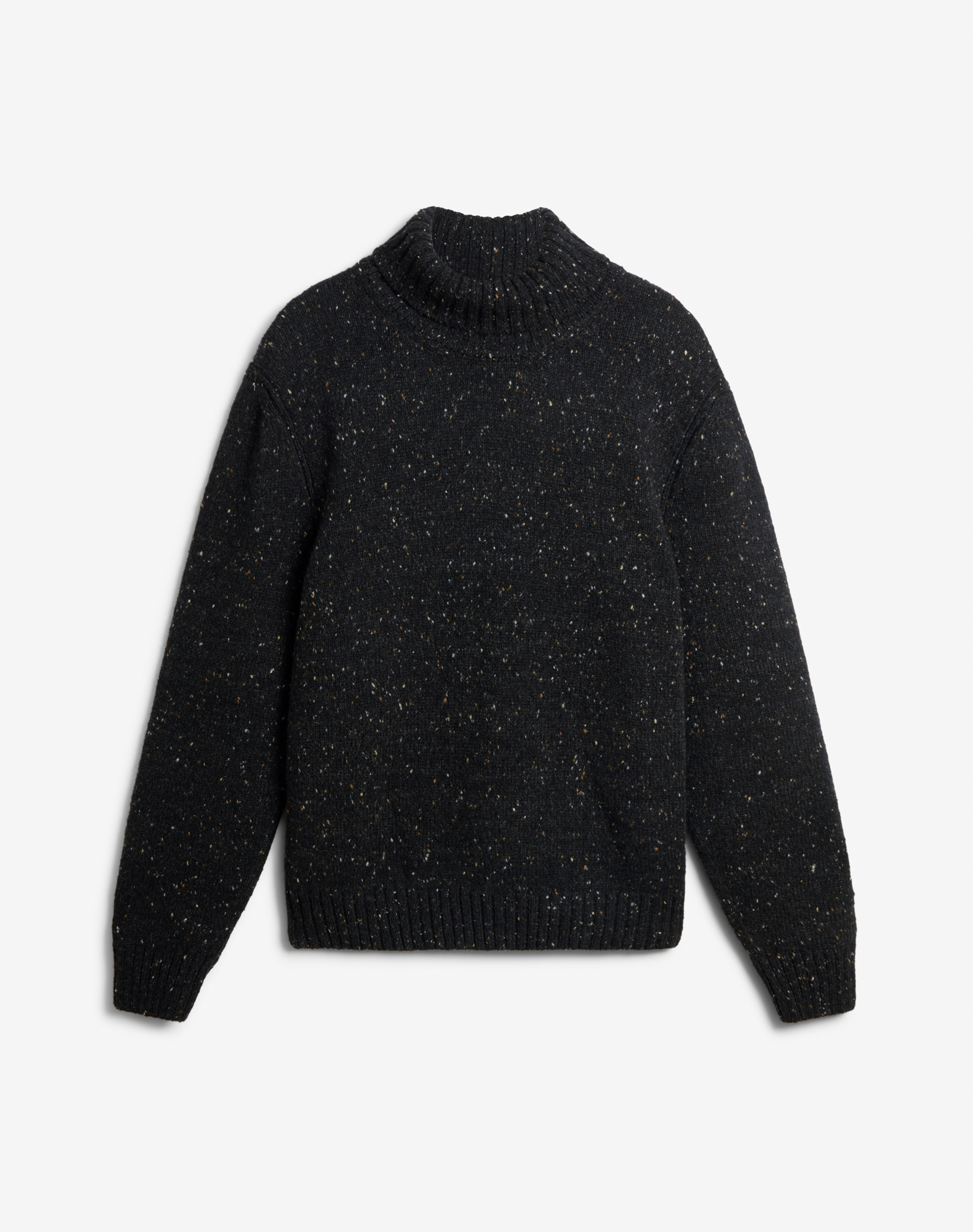 Shop Dunhill Cashmere Blend Donegal Roll Neck Jumper In Black