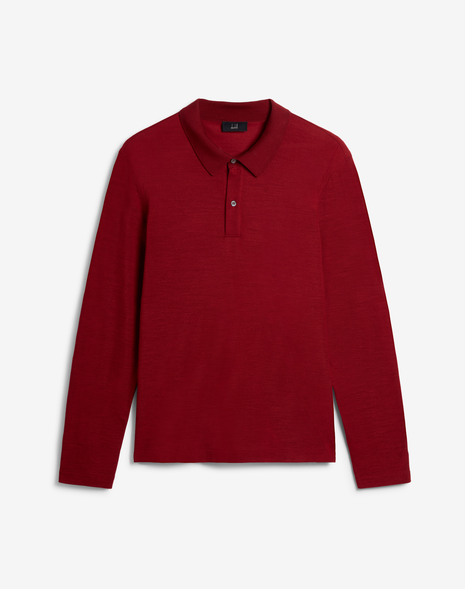 Shop Dunhill Cashmere Cotton Silk Long Sleeve Polo In Red