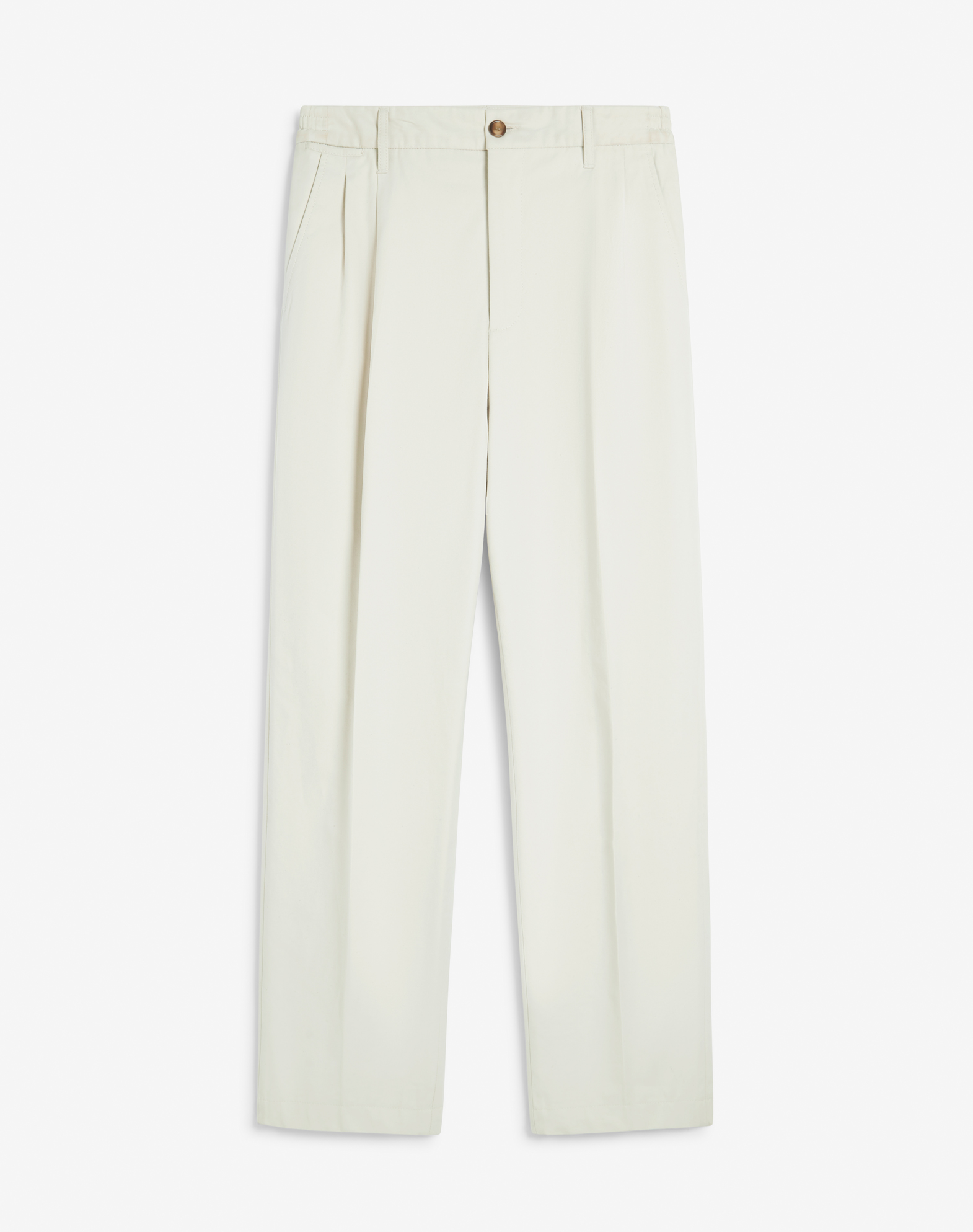 DUNHILL COTTON GABARDINE DOUBLE PLEAT CHINOS 