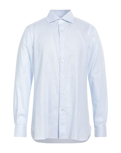 Isaia Man Shirt Sky Blue Size 17 Cotton