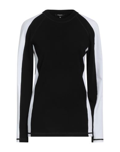 Balmain Woman T-shirt Black Size Xxl Cotton, Elastane