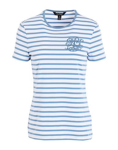 Lauren Ralph Lauren Woman T-shirt Slate Blue Size Xl Cotton, Elastane