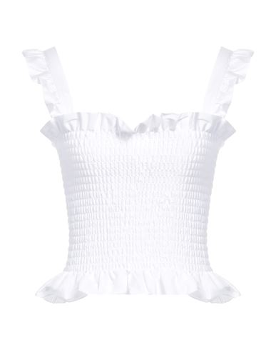 Liu •jo Woman Top White Size Xs/s Cotton, Polyester, Elastane
