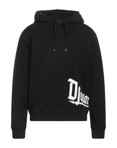 Dsquared2 Cotton Hoodie With Gothic Print Logo In Black