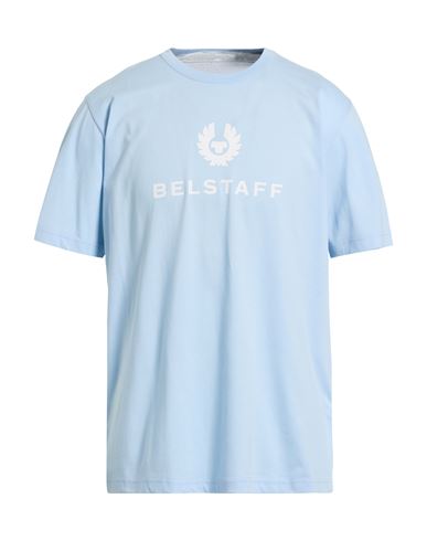 Belstaff Man T-shirt Sky Blue Size Xl Cotton In Blue