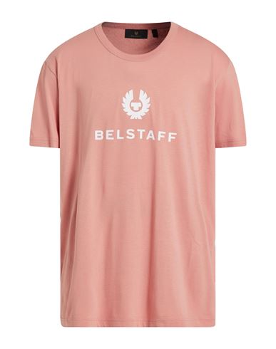 Belstaff Man T-shirt Salmon Pink Size Xxl Cotton In Pink