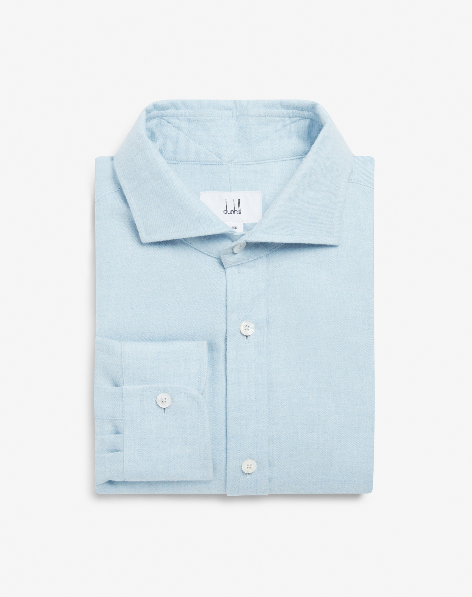 DUNHILL COTTON CASHMERE TWILL SPREAD COLLAR FORMAL SHIRT
