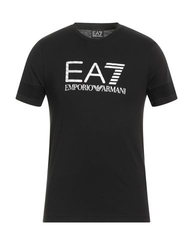 Ea7 Man T-shirt Black Size 3xl Cotton In Black