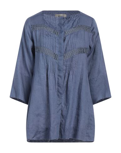 Shop Nenè Woman Shirt Blue Size 12 Linen