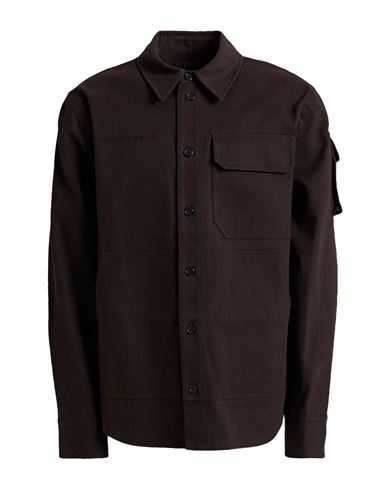 Helmut Lang Man Shirt Dark Brown Size L Cotton In Black