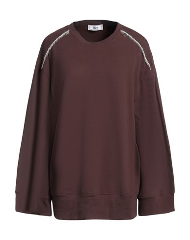 Jijil Woman Sweatshirt Brown Size 8 Cotton, Elastane In Brown