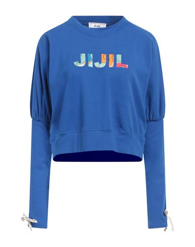 Jijil Woman Sweatshirt Bright Blue Size 4 Cotton, Elastane