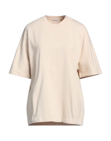 Moncler Woman T-shirt Beige Size S Cotton In Neutral