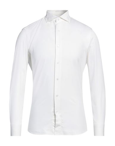 Caruso Man Shirt Ivory Size 15 Cotton In White
