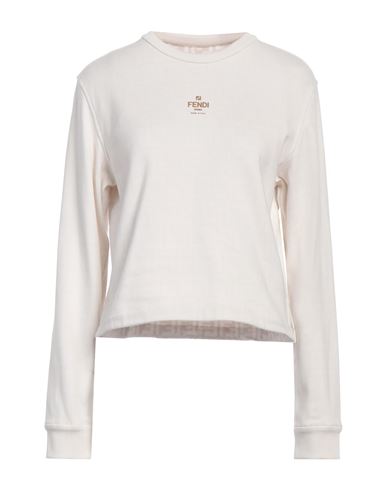 Fendi Woman Sweatshirt White Size M Cotton, Elastane In Pink