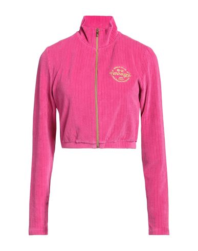 Chiara Ferragni Woman Sweatshirt Fuchsia Size L Cotton, Polyamide In Pink