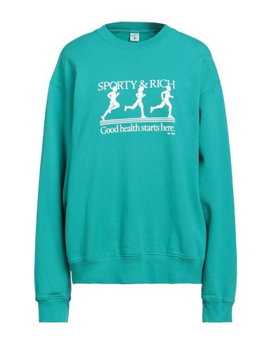 Sporty And Rich Sporty & Rich Woman Sweatshirt Turquoise Size L Cotton In Green