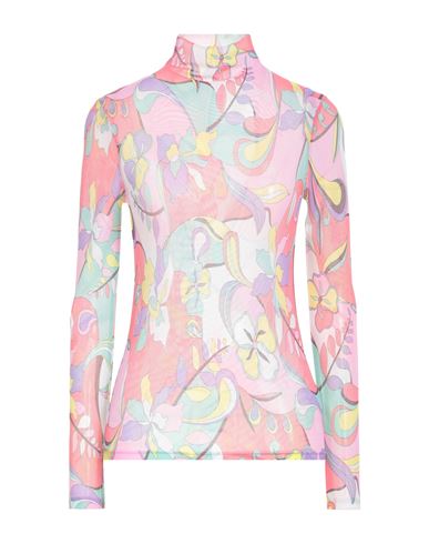 Collina Strada Woman T-shirt Coral Size M Nylon, Elastane In Animal Print
