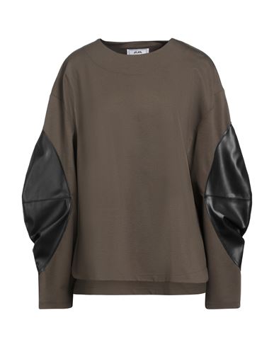 JIJIL JIJIL WOMAN TOP MILITARY GREEN SIZE 4 VISCOSE, POLYAMIDE, ELASTANE, POLYESTER 