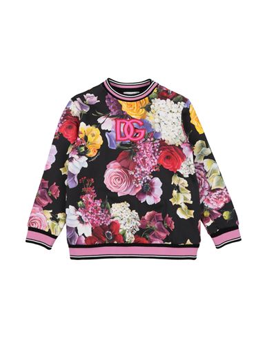Dolce & Gabbana Newborn Girl Sweatshirt Black Size 3 Cotton, Polyester, Viscose, Elastane In Multi