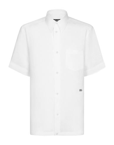 Shop Dolce & Gabbana Shirts Man Shirt White Size 16 ½ Linen
