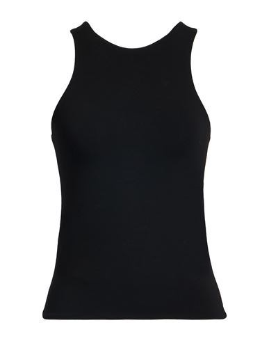 Patrizia Pepe Woman Tank Top Black Size 1 Viscose, Elastane, Glass In Black
