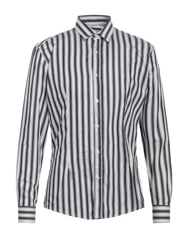 Grey Daniele Alessandrini Man Shirt Midnight Blue Size 16 ½ Cotton, Polyamide, Elastane In Blue