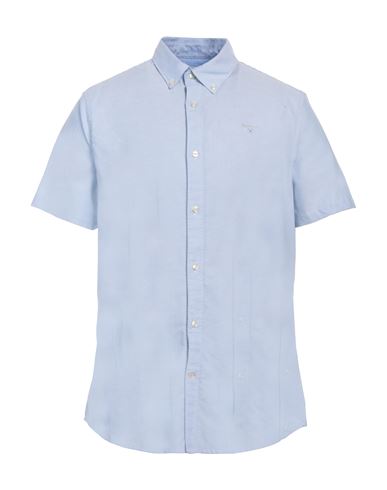 Barbour Man Shirt Sky Blue Size Xxl Cotton