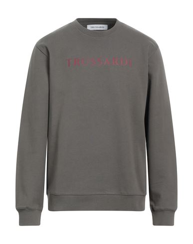Trussardi Man Sweatshirt Grey Size Xl Cotton In Gray