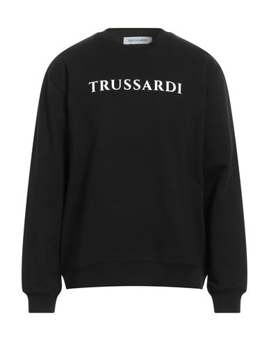 Trussardi Man Sweatshirt Black Size Xl Cotton