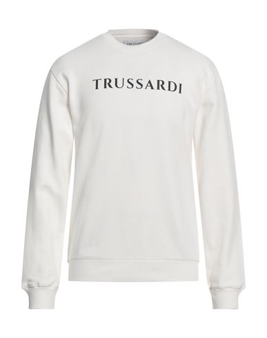Trussardi Man Sweatshirt White Size L Cotton