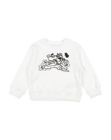 Monnalisa Toddler Girl Sweatshirt White Size 7 Cotton, Elastane In White